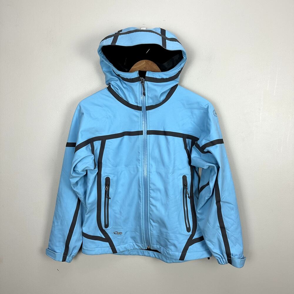 Outdoor Research Mithril Soft Shell Jacket Parka Sky Blue Gray XS Extra Small